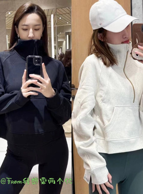 新色更新~From推荐 加绒半拉链Scba立领宽松卫衣连帽外套女秋冬季