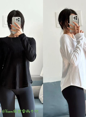 推荐~From新品 显瘦薄绒保暖长袖love T恤瑜伽服内搭上衣女秋冬