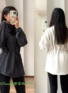 From上新~Cinch Soft雾面垂坠感中长款宽松束腰运动瑜伽风衣外套