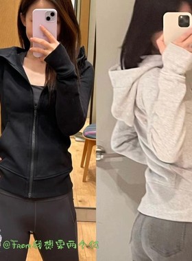 From推荐~冬季抓绒瑜伽服Scba经典修身款加绒保暖帽衫拉链外套女