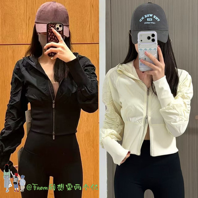 From上新~Ruched Rid Jacket褶皱收腰显瘦连帽外套运动徒步夹克女