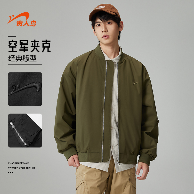 贵人鸟飞行夹克外套秋冬款