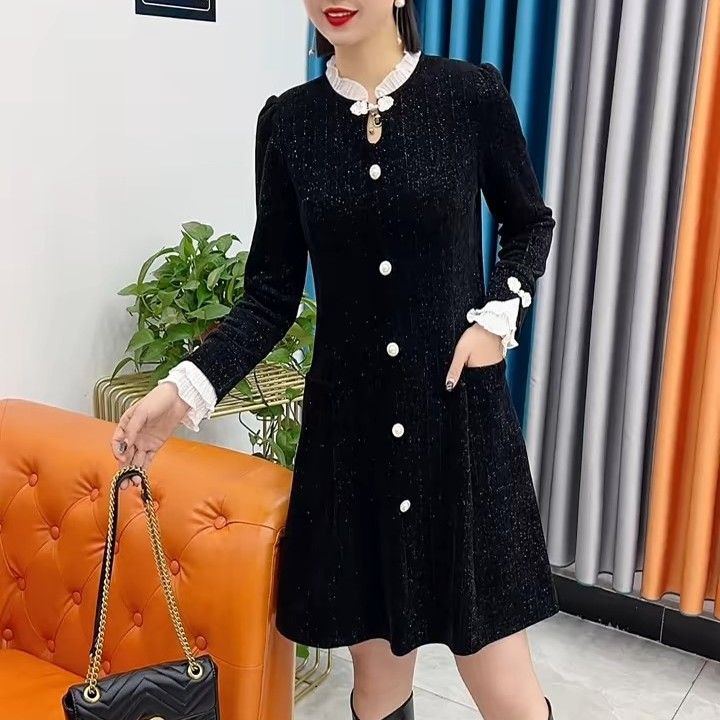 新中式A字连衣裙百搭显瘦