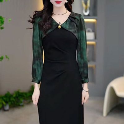 新款百搭显瘦简约时尚A字连衣裙