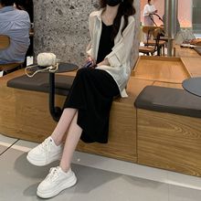 防晒衬衫外搭吊带连衣裙子两件套女2025夏新款小个子气质显瘦套装