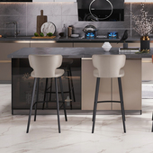 吧台椅子轻奢家用现代简约吧椅高脚凳设计师款 岛台高脚椅吧台凳子