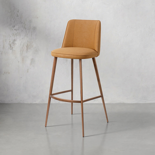 轻奢家用吧台椅子靠背椅高级高脚凳极简吧台凳岛台高餐椅新款7677
