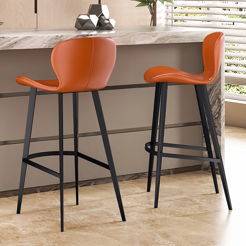 BH欧式复古轻奢靠背吧台椅子