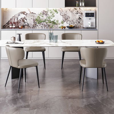 现代轻奢餐椅家用高级感餐桌椅子新设计师款不锈钢靠背椅子5925