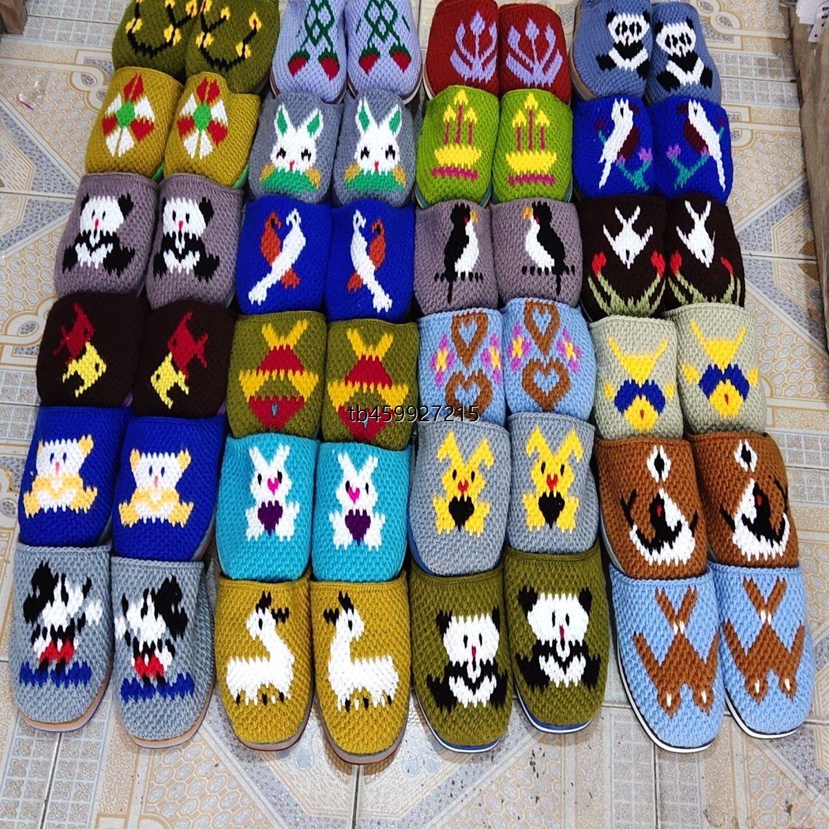 纯手工勾好的毛线拖鞋,适