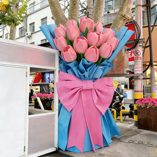 EVA巨型郁金香花束大树装饰仿真花网红打卡大型玫瑰户外美陈造景