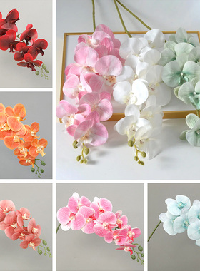 蝴蝶兰仿真花白色黄色婚庆插花装饰仿生花兰花艺婚礼绢花批发假花