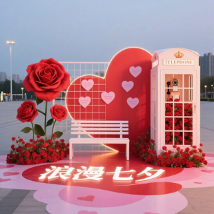 520布置电话亭仿真花瀑布花艺巨型造景网红打卡复古户外商场美陈