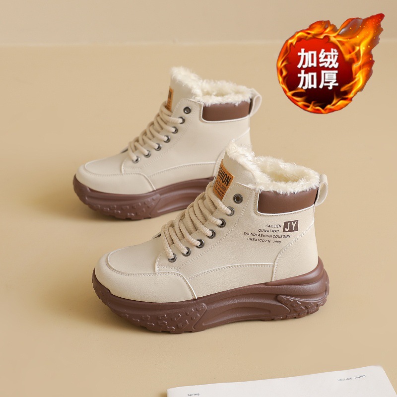 2025冬季加绒雪地靴女短款
