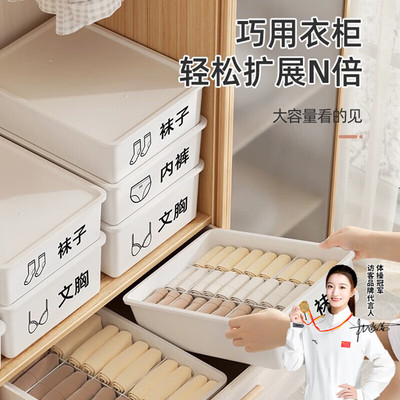 访客内衣收纳盒家用内裤袜子收纳格塑料衣柜抽屉文胸内衣裤整理盒