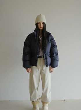 EVERTRUE2025冬季新款韩版宽松休闲百搭立领短款羽绒服外套53528