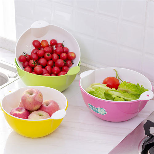 双层洗菜盆沥水篮漏淘米神器家用