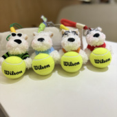 原创网球挂件多巴胺毛衣潦草小狗西高地背包包挂饰运动会礼物定制