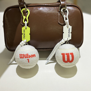 原创可爱秋冬白色网球包挂件钥匙扣周边创意生日礼物少女绳艺饰品