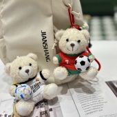 新款 足球小熊运动背包挂件字母可定制背包挂件送男友礼物七夕礼物