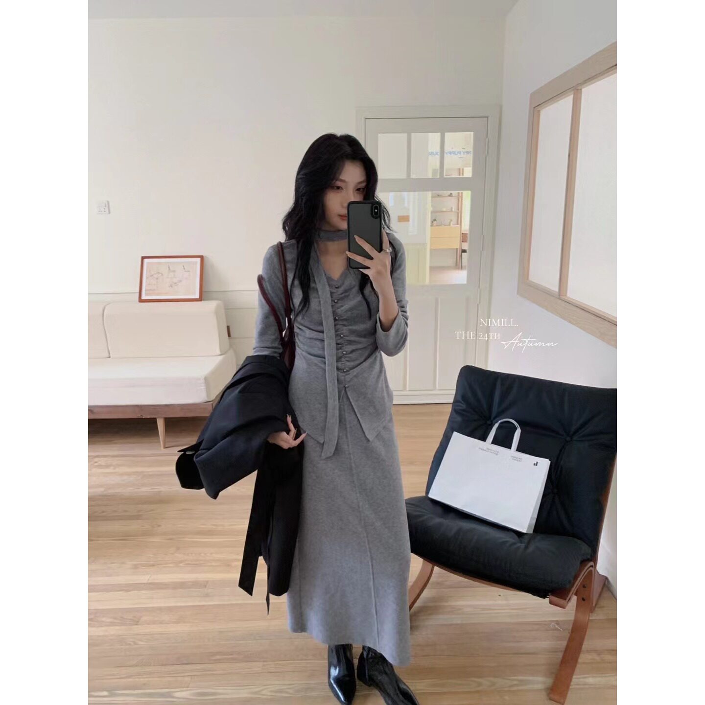 奈ni蜜mi儿ll n2d3178收腰上衣+半身裙套装 高品质实体店秋新款女