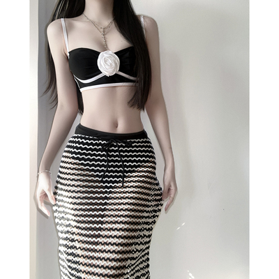 分体泳衣女泡温泉立体花朵高级