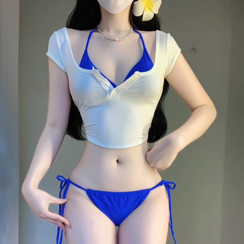 克莱因蓝性感纯欲风比基尼显白