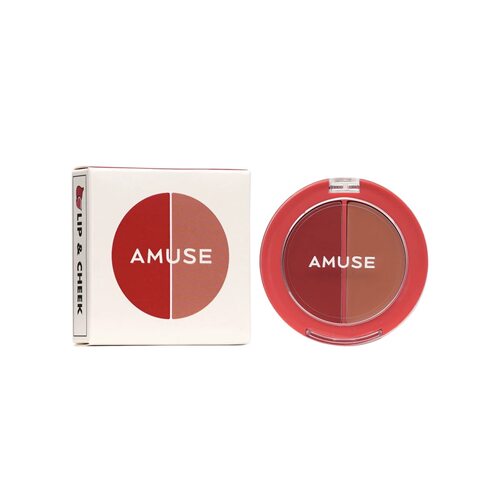澳门代韩国Amuse 2合1果冻彩妆胭脂腮红唇膏调色盘05号无花果色