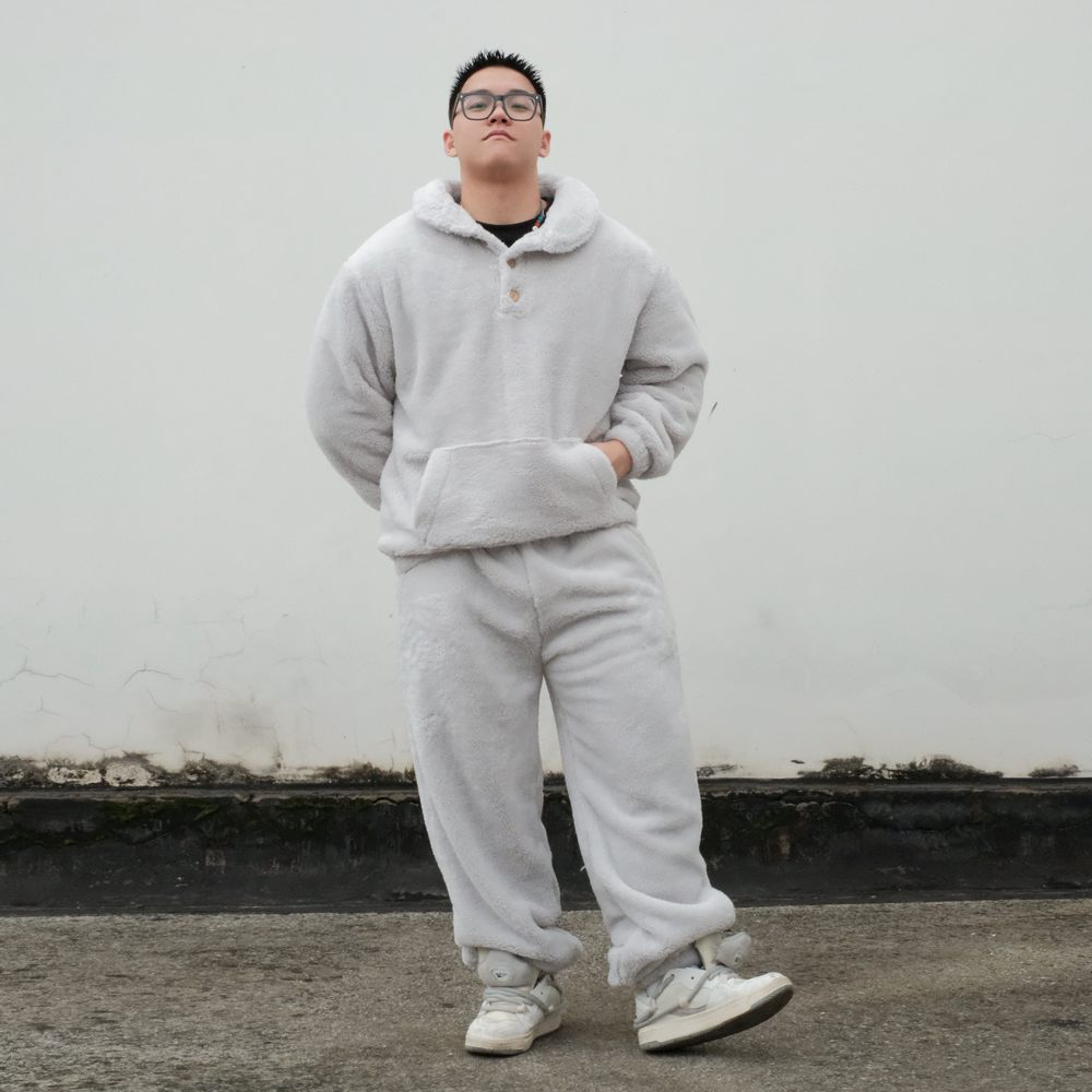 卫裤宽松居家摇粒绒家居服情侣