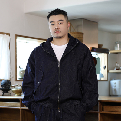 春秋冬连帽牛仔外套套装