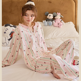 Disney迪士尼羊绒蚕丝少女生秋冬开衫甜美休闲舒适家睡衣套装0174