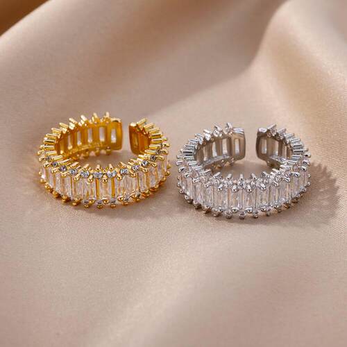 Fashion Gold Color Cubic Zircon Ring for Women Open