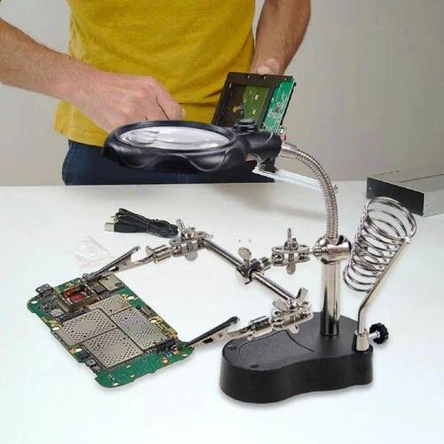 Magnifying Glass Soldering Station with LED Light Soldering