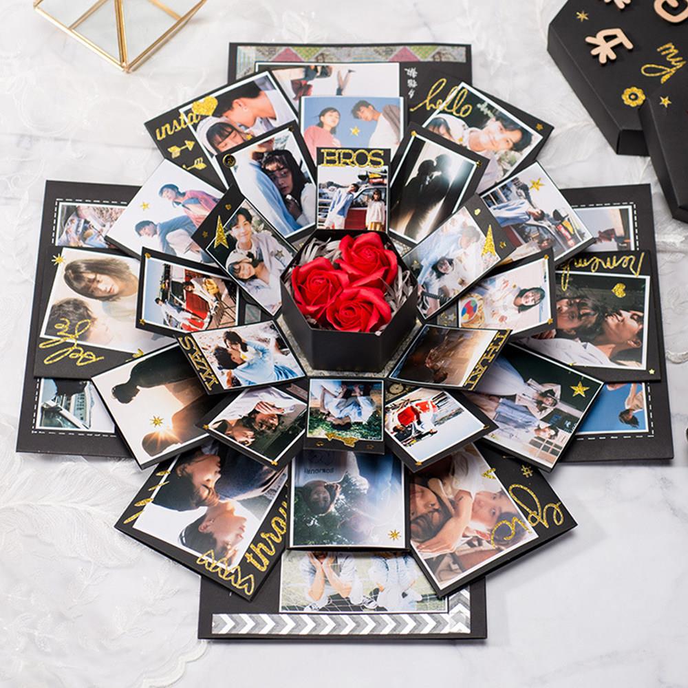 Photo Album Box DIY Scrapbook Lovely Surprise Explosion Coup