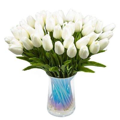 30Pcs Artificial Tulips Flowers Real Touch Tulips Fake