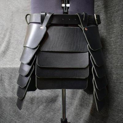 Medieval Viking Knight Leg Armor Leather Tassets Belt Renais
