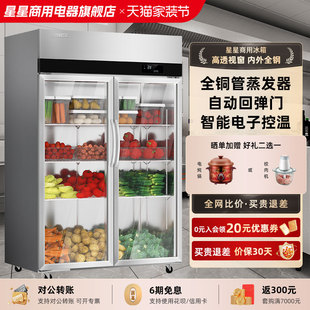 星星展示柜商用冷藏蔬菜保鲜柜厨房冰箱全铜管冰柜点菜柜旗舰店新