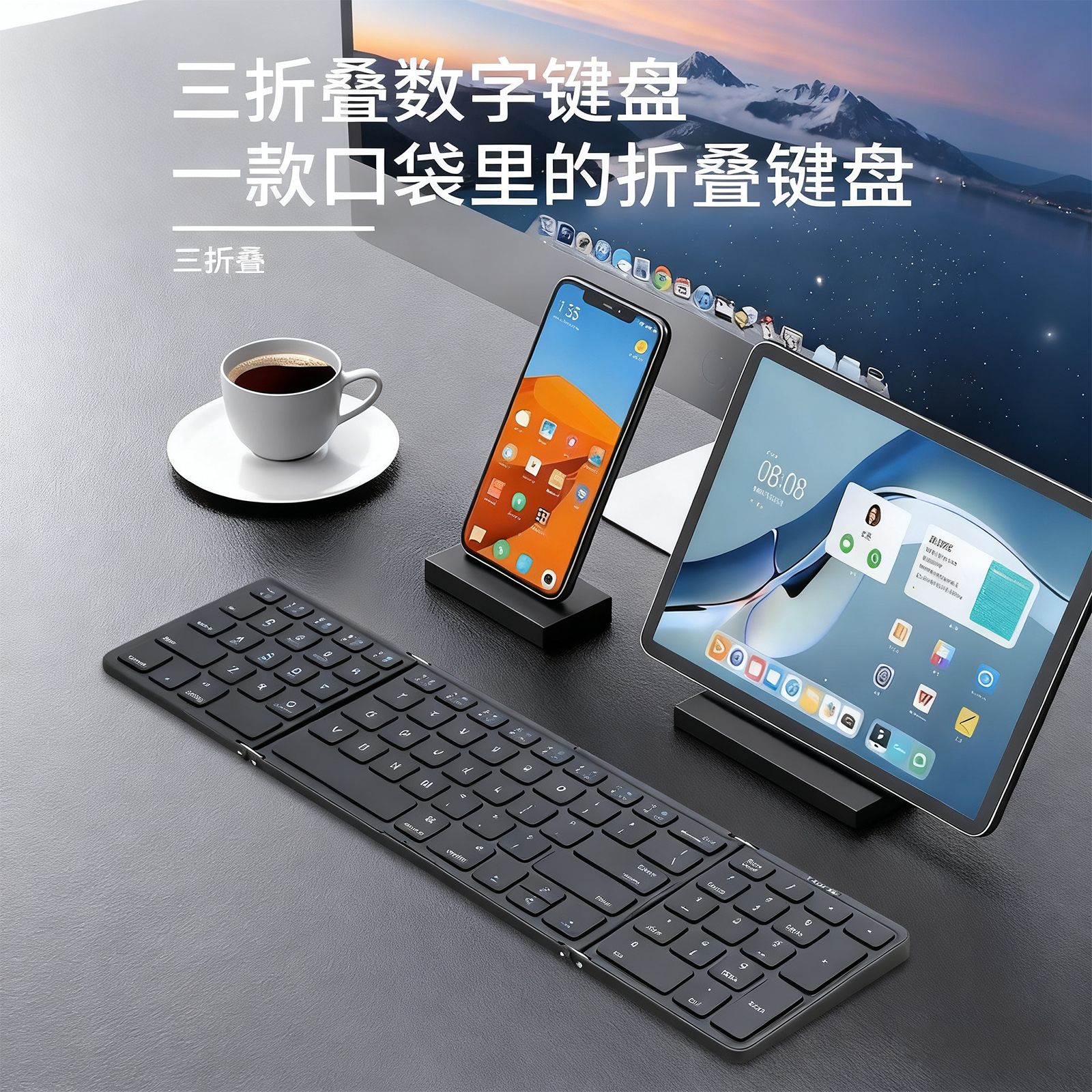 koculus三折叠蓝牙键盘超薄便携