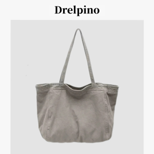 Drelpino「浅行」水洗做旧帆布大容量手提包通勤百搭休闲单肩包
