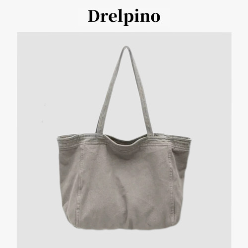 Drelpino「浅行」水洗做旧帆布大容量手提包通勤百搭休闲单肩包