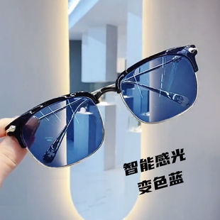 【KB4】变色眼镜男近视有度数抗疲劳防辐射复古平光镜女渣男彼岸