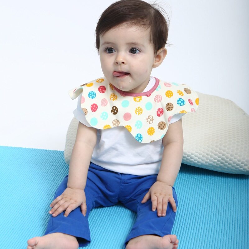 360八角婴儿多功能防水围兜围嘴棉口水巾新款