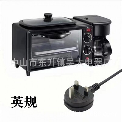 跨境出口3IN 1Breakfast Maker多功能家用三合一早餐机咖啡机煎烤