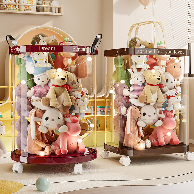 娃娃收纳桶高颜值毛绒玩具收纳大容量特大号装玩偶公仔透明桶