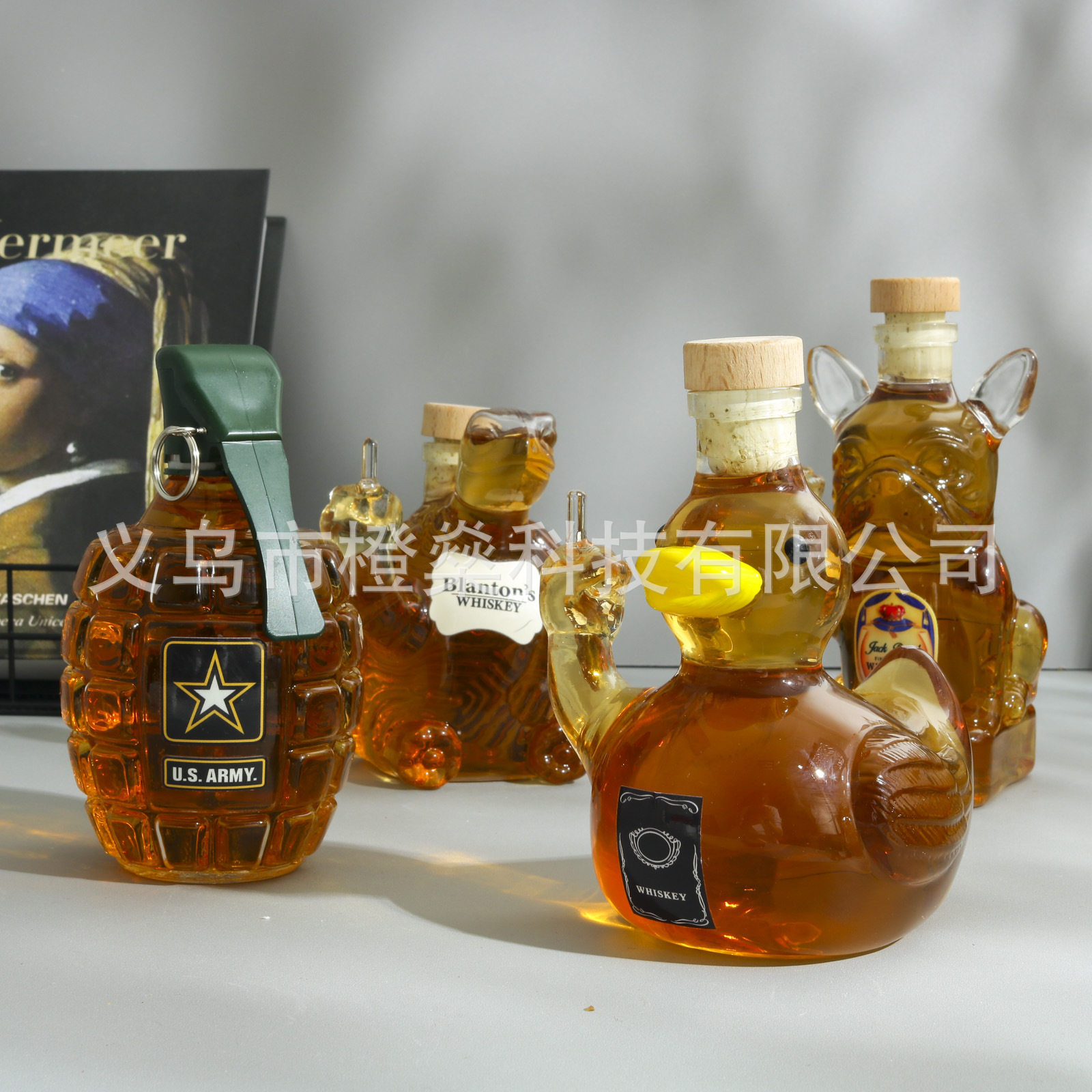 独立站新款动物威士忌酒瓶Animal Whiskey Bottle威士忌跨境摆件