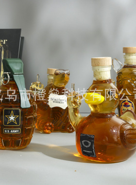 独立站新款动物威士忌酒瓶Animal Whiskey Bottle威士忌跨境摆件