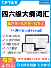 大学英语四级六级大纲词汇电子版CET46背诵单词Word pdf Excel版