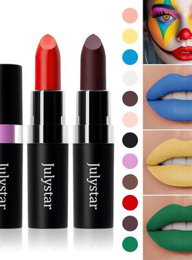 跨境万圣节彩绘绿色吸血鬼哑光口红暗黑系12色口红爆款  lipstick