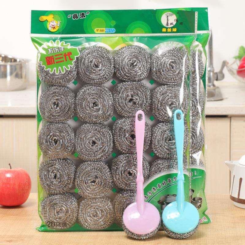 钢丝球批整箱铁爆花不掉丝厨房不锈钢刷锅网铁抹布不洗碗神