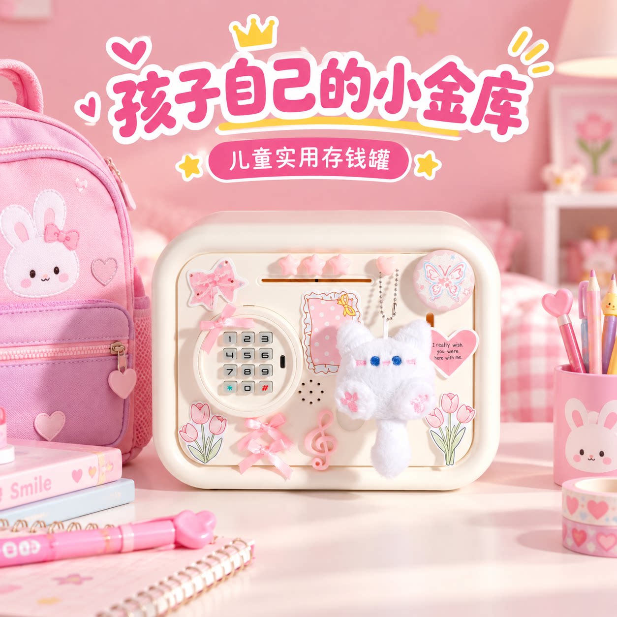 女童储蓄罐密码箱创意儿童玩具可进可出保险箱小学生实用生日礼物